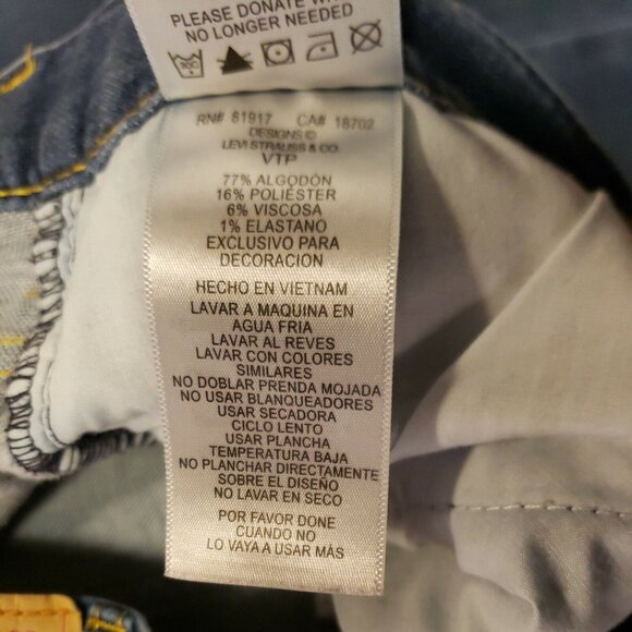 Levis 511 Jeans Boys 16 28x28 Blue Denim Straight Leg Regular Fit Zip Fly Pants - Picture 12 of 13